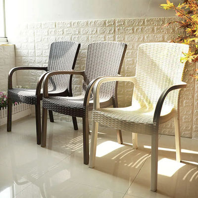 Leisure Outdoor High Back Stackable Plastic Armchair for Villa Patio Garden Coffee Dining