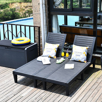 Plastic Stackable Adjustable Sun Lounger Chair for Outdoor Beach Patio Hotel Swimming Pool