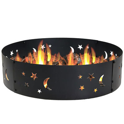 Outdoor Patio Black Bonfire Camping 360 Degree Round Heavy Duty Portable Wood Burning Firepit with Poker