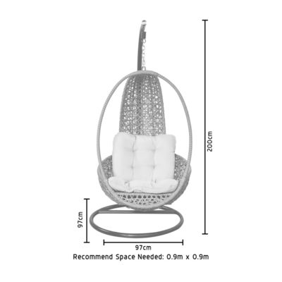 Modern Design Style AJUNION Patio Swings WickerRattan Hanging Chair for Outdoor Furniture