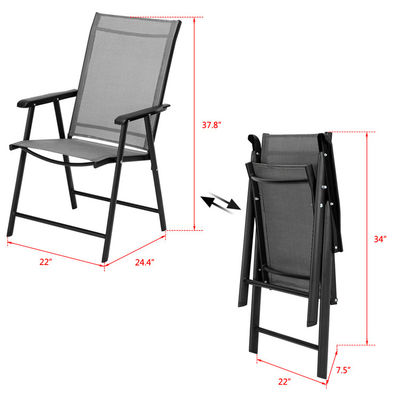 Outdoor Cafe Garden Balcony Patio Beach Metal Iron Folding Armchair with Mail Packing