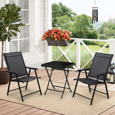 Outdoor Cafe Garden Balcony Patio Beach Metal Iron Folding Armchair with Mail Packing