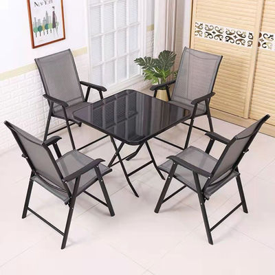 Outdoor Cafe Garden Balcony Patio Beach Metal Iron Folding Armchair with Mail Packing