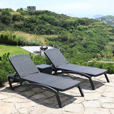 Outdoor Garden Plastic Teslin Stackable Chaise Sun Lounger Chair for Hotel Beach Patio