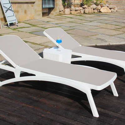 Outdoor Garden Plastic Teslin Stackable Chaise Sun Lounger Chair for Hotel Beach Patio
