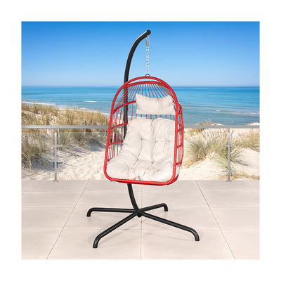 Garden Furniture W100xL120xH198cm Patio Swing Plastic PE Rattan Egg Chair Hanging Chair