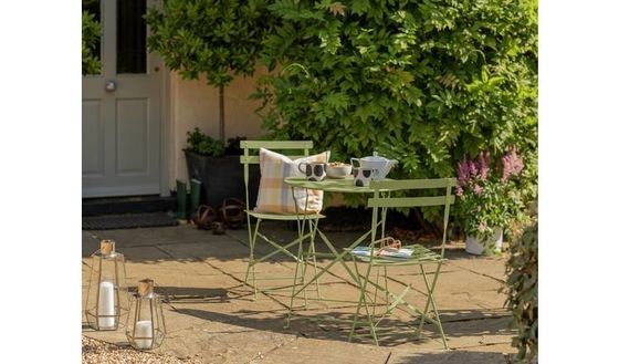 Stylish Metal Steel Garden Set for Patio Garden Cottage W80xD68xH82cm Outdoor Bistro Set