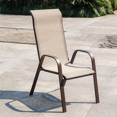 Leisure Outdoor Furniture Metal Teslin Mesh Armchair for Garden Balcony Patio Coffee