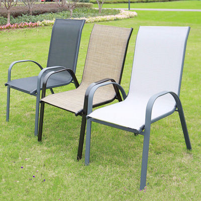Leisure Outdoor Furniture Metal Teslin Mesh Armchair for Garden Balcony Patio Coffee