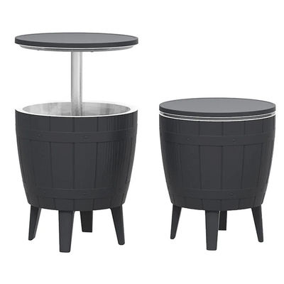Foldable Outdoor Camping Picnic Beach Cafe Bistro Bar Chill Ice Cooler Lift Top Wine Beer Table with Storage