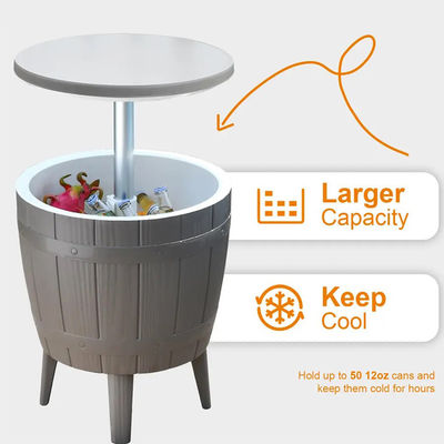 Foldable Outdoor Camping Picnic Beach Cafe Bistro Bar Chill Ice Cooler Lift Top Wine Beer Table with Storage