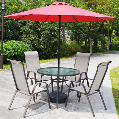 Leisure Outdoor Furniture Metal Teslin Mesh Armchair for Garden Balcony Patio Coffee