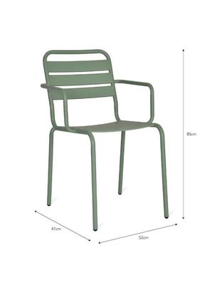 Modern Design AJUNION Metal Steel Garden Seating Armchairs in H85 x W52 x D47cm Size