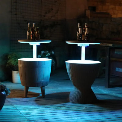 Foldable Outdoor Camping Picnic Beach Cafe Bistro Bar Chill Ice Cooler Lift Top Wine Beer Table with Storage