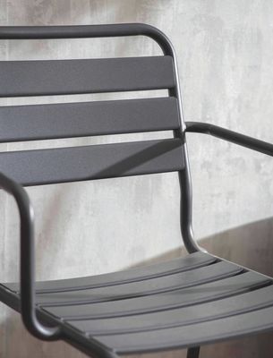 Modern Design AJUNION Metal Steel Garden Seating Armchairs in H85 x W52 x D47cm Size