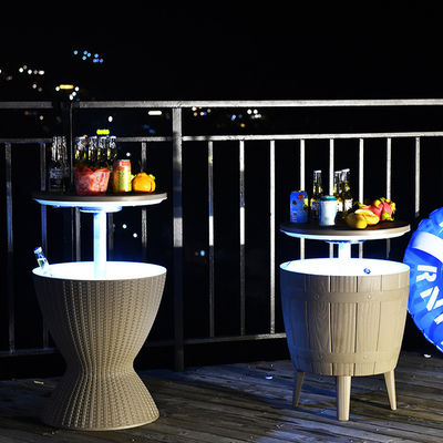 Foldable Outdoor Camping Picnic Beach Cafe Bistro Bar Chill Ice Cooler Lift Top Wine Beer Table with Storage