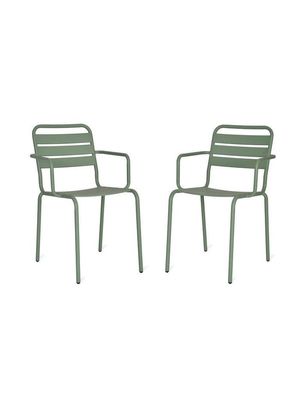 Modern Design AJUNION Metal Steel Garden Seating Armchairs in H85 x W52 x D47cm Size