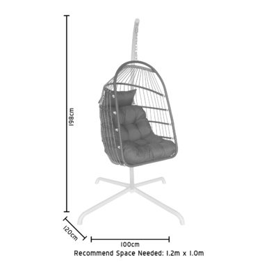 Outdoor Furniture Patio Swing Hanging Egg Chair with Steel Frame and Rope Weave Design