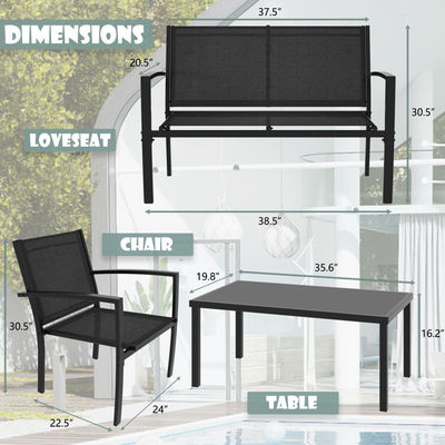 Product Weight 50.66 lb. Modern Steel Garden Furniture Set for Outdoor Entertaining