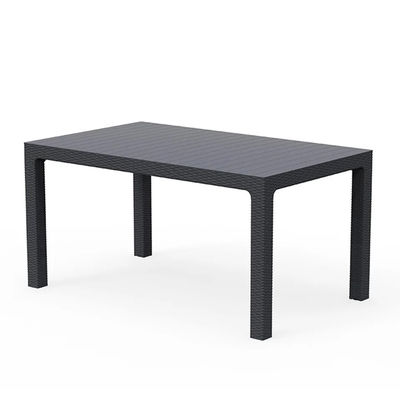 Custom Logo Nordic Plastic Rattan Dinning Table and Chair Set for Leisure Stackable Design
