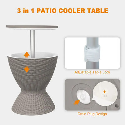 Versatile Ice Cooler Lift Top Table for Outdoor Camping Picnic Beach Cafe Bistro Garden