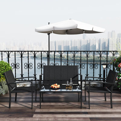 Product Weight 50.66 lb. Modern Steel Garden Furniture Set for Outdoor Entertaining
