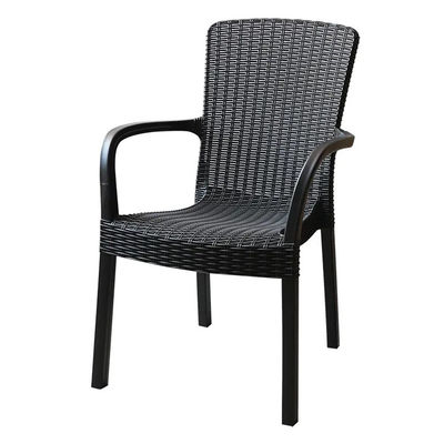 Custom Logo Nordic Plastic Rattan Dinning Table and Chair Set for Leisure Stackable Design