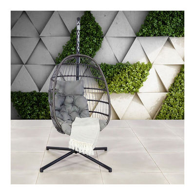 Steel Frame W100xL95xH200cm Patio Garden Swing Hanging Chair for Outdoor Relaxation