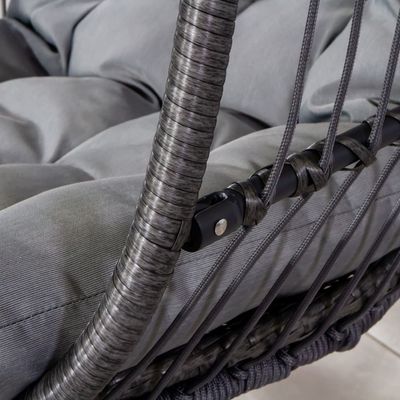 Steel Frame W100xL95xH200cm Patio Garden Swing Hanging Chair for Outdoor Relaxation