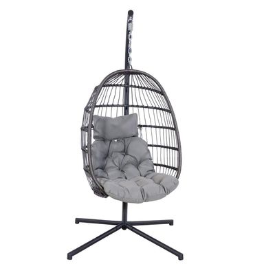 Steel Frame W100xL95xH200cm Patio Garden Swing Hanging Chair for Outdoor Relaxation