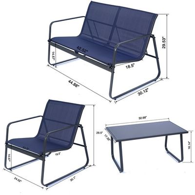 Sturdy and Stylish AJUNION 4 Piece Outdoor Furniture Steel Metal Garden Set for Patio
