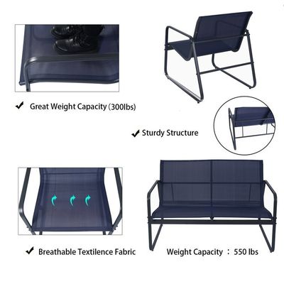 Sturdy and Stylish AJUNION 4 Piece Outdoor Furniture Steel Metal Garden Set for Patio