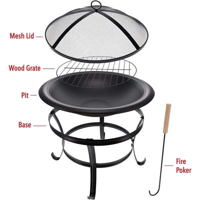 Backyard Garden Camping Bonfire Charcoal BBQ Grill Fire Pit Bowl with Customized Logo