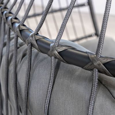 Outdoor Hanging Chair AJUNION Double Seat Wicker Rattan Egg Patio Swings with Stand