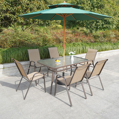 Nordic Metal Glass Top Table and Chair for Outdoor Patio Garden Balcony Cafe Restaurant