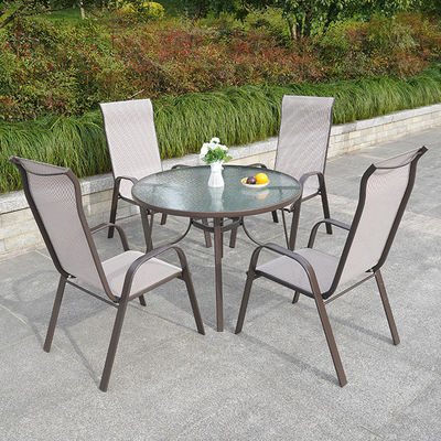 Nordic Metal Glass Top Table and Chair for Outdoor Patio Garden Balcony Cafe Restaurant