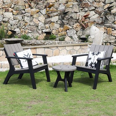 Plastic Wood Table and Chair Set for Nordic Outdoor Patio Garden Balcony Cafe Restaurant