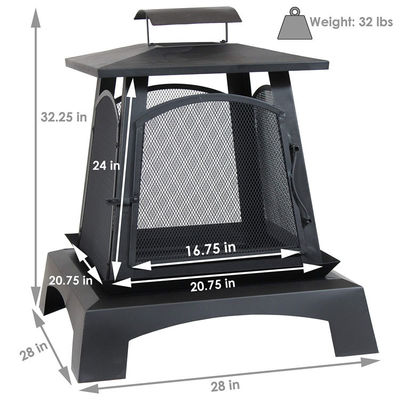 Outdoor Portable Wood Burning Firepit for Backyard Garden Bonfire Camping Picnic