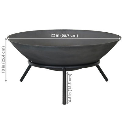 Stocked Round Firepit for Wood Burning in Backyard Garden and Outdoor Gatherings