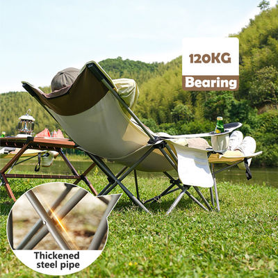 Outdoor Camping Portable Folding Beach Chair with Armrest and Removable Armrest Design