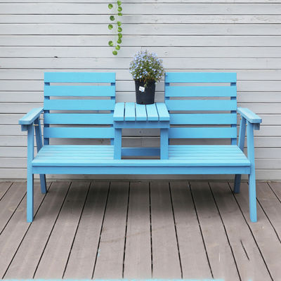 Outdoor Courtyard Solid Wooden Double Chair Bench with Table Enjoy Your Patio in Style