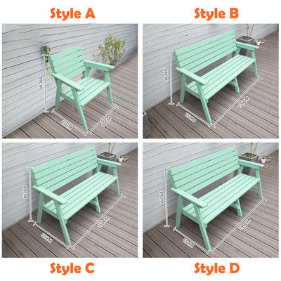 Outdoor Courtyard Solid Wooden Double Chair Bench with Table Enjoy Your Patio in Style