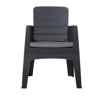 Plastic Cane Stackable Arm Chair for Outdoor Restaurant Cafe in Villa Patio Garden