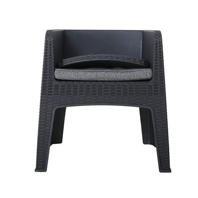 Plastic Cane Stackable Arm Chair for Outdoor Restaurant Cafe in Villa Patio Garden