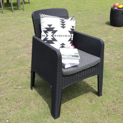 Plastic Cane Stackable Arm Chair for Outdoor Restaurant Cafe in Villa Patio Garden