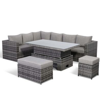 Modern Design All Weather Corner Sofa Set with Adjustable Table L.265 X W.204 X H.66cm