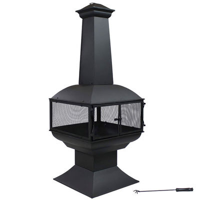 Outdoor Patio Backyard Garden Camping Heavy Duty Steel Wood Burning Firepit with Poker