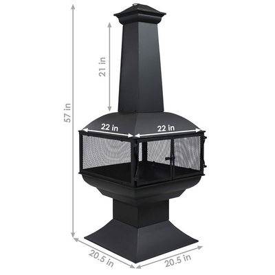 Outdoor Patio Backyard Garden Camping Heavy Duty Steel Wood Burning Firepit with Poker