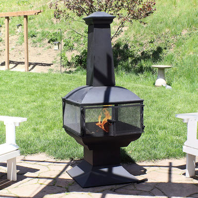 Outdoor Patio Backyard Garden Camping Heavy Duty Steel Wood Burning Firepit with Poker