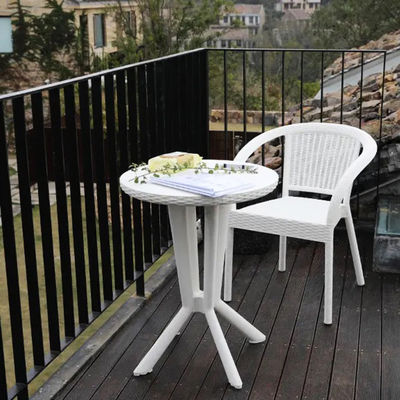 Plastic Rattan Stackable Cafe Dining Arm Chair for Wedding Banquet in Outdoor Garden